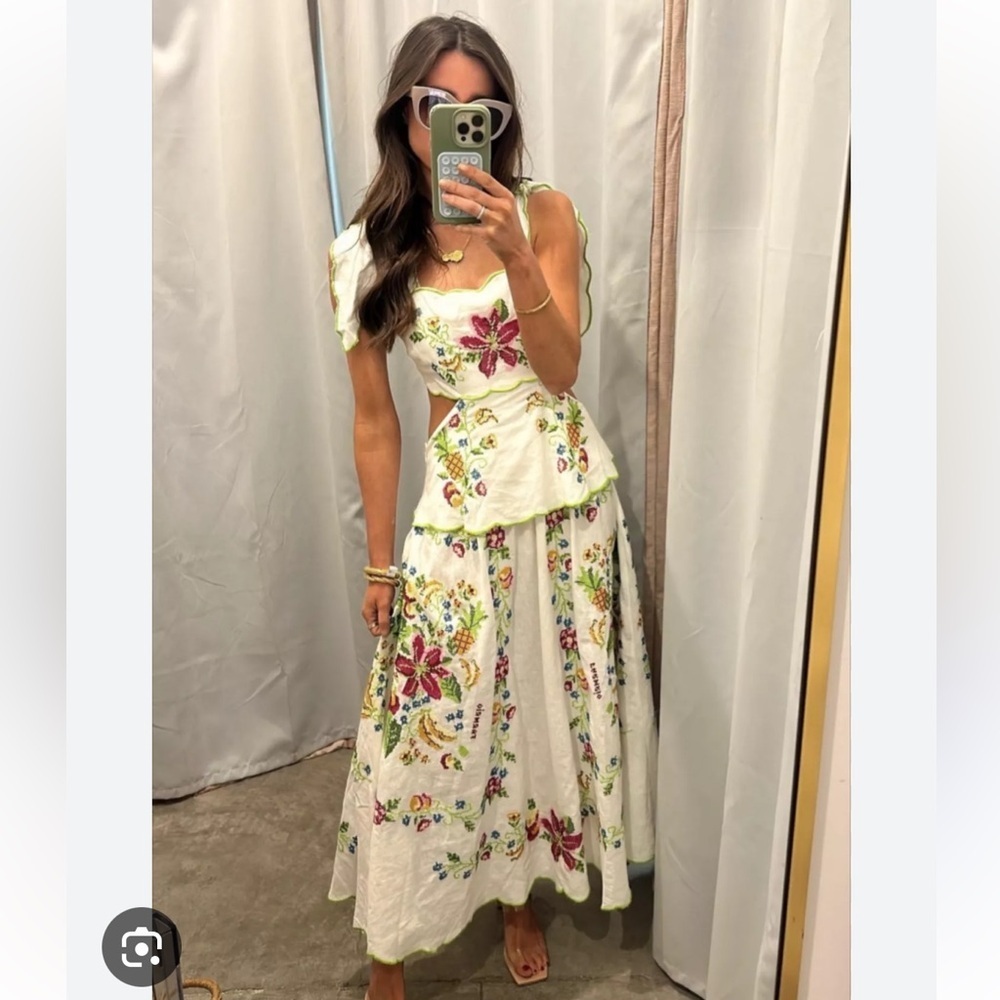 farm rio Tropical Romance Off White Maxi Dress - Picture 10 of 10